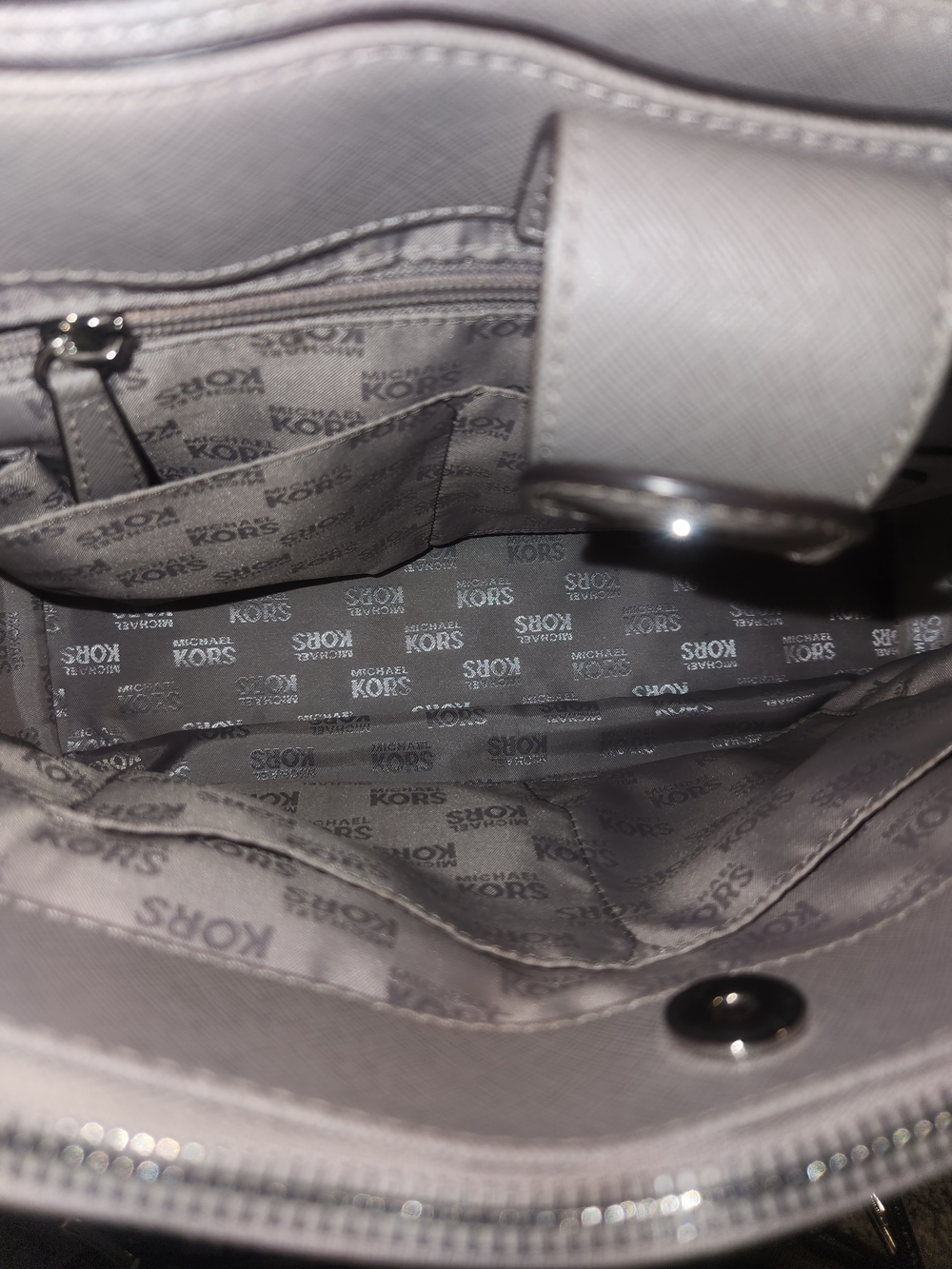 Michael Kors Grey Satchel Handbag with Removable Strap - Picture 5 of 5